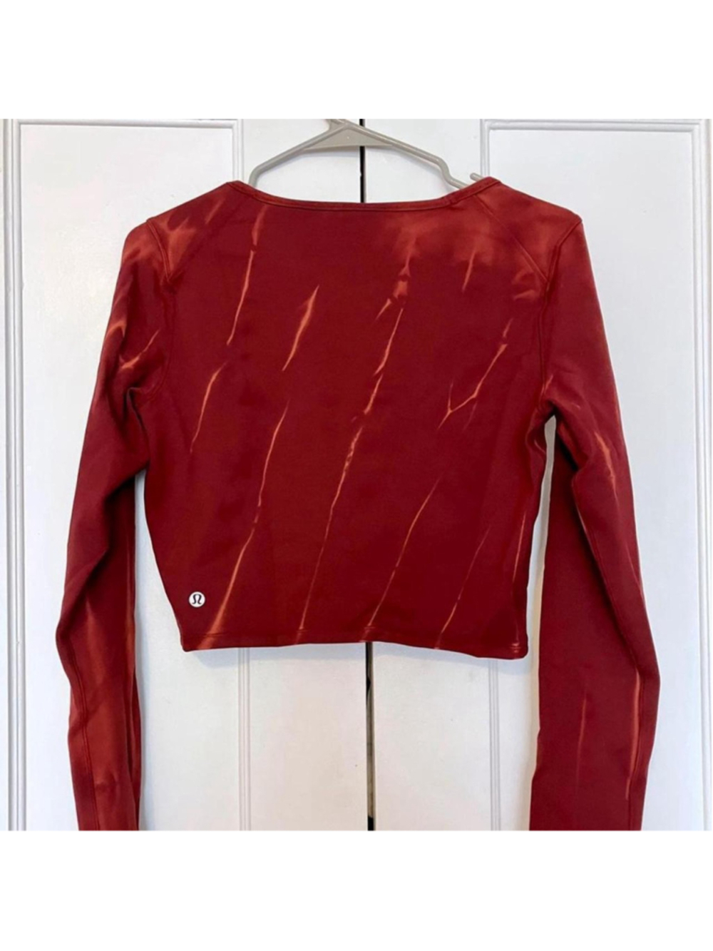 Lululemon Wunder Train Cropped Long Sleeve (Deep Wine Red, Merlot, Size 6)